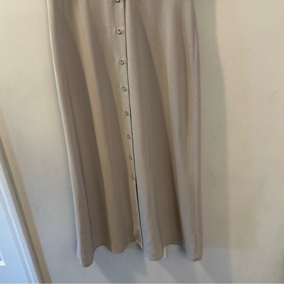 Eddie Bauer Vintage Taupe Button-Front Midi Shirt Dress Short Sleeve Size 8 - Picture 7 of 11